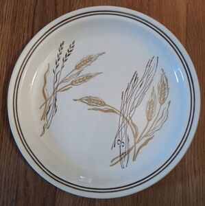 Vintage Roycroft Wheat Pattern Stoneware Dinner Plate
